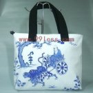 Hand Printed Chinese Bag/Satchel -White