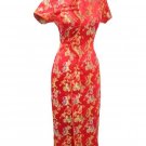 Chinese Satin Red/Wedding Chinese Long Dress/Chinese Gown/Oriental Style Dress 9QIP-0094
