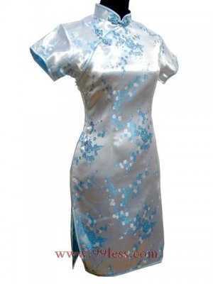 Cute Mini Chinese Dress Silver 9QIP-0338