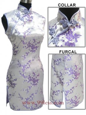 Cute Mini Chinese Baby Doll Dress Lavender 9QIP-0183