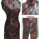Cute Mini Chinese Baby Doll Dress Black With Red Clubs 9QIP-0177