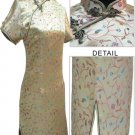 Satin Floral Print Chinese Mini Dress/Chinese Gown/Oriental Style Dress/Cheongsam