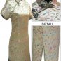 Satin Floral Print Chinese Mini Dress/Chinese Gown/Oriental Style Dress/Cheongsam