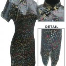 Satin Floral Print Chinese Mini Dress/Chinese Gown/Oriental Style Dress/Cheongsam