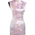 Satin Butterfly Pattern Chinese Mini Dress/Chinese Gown/Oriental Style Dress/Cheongsam-Golden