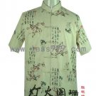 Cotton Calligraphy Plum Short Sleeve Shirt/Men Kung-Fu Shirt