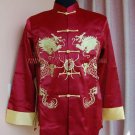 Men's Dragon Embroidered Chinese Brocade Shirt Red