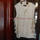 Men's Sleeveless Beige Chinese Shirt