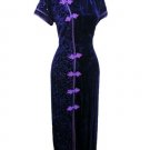 Chinese Velour Purple Chinese Long Dress/Chinese Gown/Oriental Style Dress 9QIP-0099