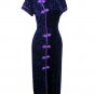 Chinese Velour Purple Chinese Long Dress/Chinese Gown/Oriental Style Dress 9QIP-0099