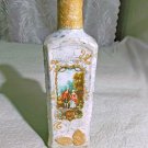 Shabby Chic Artisan Decorative Bottle Decoupage Victorian Ornament Vase Handmade Home Decor