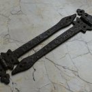 Vintage iron handmade french gate door hinges Decorative head barn rusty 2 pcs