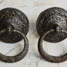 Vintage Cast Iron Floral Door Gate Handle Pull Knobs Knocker Primitive 2 Pic