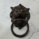 Vintage Cast Iron Lion Head Face antique Door Knocker Handle Knob Pull Ring