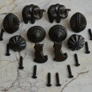 Cast Iron Knobs Vintage Mixed cabinet drawer door handles pull rustic Knob 10 pc