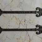 Vintage iron handmade french gate door Furniture hinges pair barn rusty 29.6 OZ