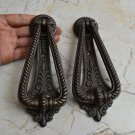 Vintage Cast Iron Victorian Door Gate Pull Knobs Knocker Handle Ring 2 pic