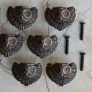 Cast Iron OWL cabinet drawer door knobs handles pull rustic Knob 6 pcs
