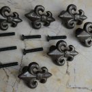 Vintage Cast Iron Door Knob cabinet drawer door knobs handles pull rustic 6 pcs