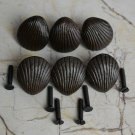 Vintage Cast Iron Old cabinet drawer door handles pull rustic Knobs 6 pcs