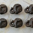Cast Iron Elephant cabinet drawer door knobs handles pull rustic Knob 6 pcs