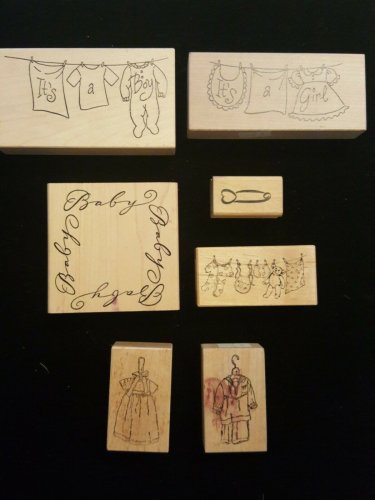 Rubber Stamps Decor Scrapbooking Cards Crafts Baby, Lot Of 7