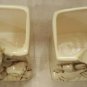 Hummel-Style White Hand-Painted Ceramic Mid-Century Boy & Girl Planters, Holders