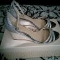 Jewel Badgley Mischka Antonette Silver Glitter Strap Buckle Sandals, Sz 8 1/2