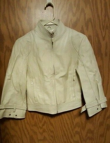 Women's XS Arden B Cream Leather Jacket