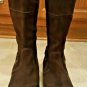 Clarks Women Brown Gen Suede Faux Fur Trim Calf-High Zip Boots, Size 8.5