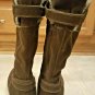 Clarks Women Brown Gen Suede Faux Fur Trim Calf-High Zip Boots, Size 8.5