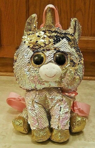NWOT Child Ty Beanie Babies 95021 Ty Gear Fantasia Unicorn Back Pack Sequined