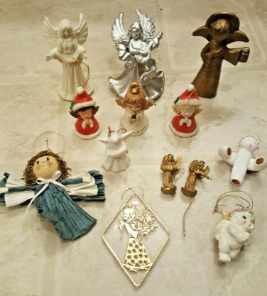 Holiday Winter Angels Ornaments, Bell, Lot of 13
