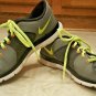 Nike Flex Trainer 3 Womens Athletic Running Shoe Sz 6 Grey Blk Volt Yel Orange