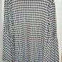 Women Massini Black White Checkered Tunic Top Shirt, Bell Sleeves, Size 2XL