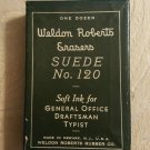 Vintage Weldon Roberts Full Box Suede No.120 Drafting Typist Erasers, One Dozen