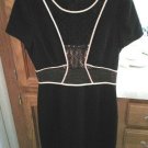 BCBG Maxazria Black with Black Lace Knee-Length Dress, Size 4