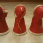 Vintage Porcelain Holiday Ornaments Girl Carolers Singers Figurines Red Coat