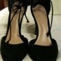 Women's Black Aldo Suede Ankle Tie 4 1/4" Stiletto Dress Shoes Heels