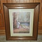 Bettie Felder Thru God's Grace Girl Feeds Geese Matted & Framed Print