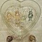 Egyptian Blown Glass Mini Perfume Bottles w/Daubers w/Glass Heart Dish, Lot of 6