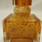 Murano Glass Amber Yellow Gold Square Perfume Bottle w/Glass Dauber/Stopper