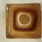 Murano Glass Amber Yellow Gold Square Perfume Bottle w/Glass Dauber/Stopper