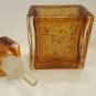 Murano Glass Amber Yellow Gold Square Perfume Bottle w/Glass Dauber/Stopper