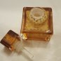 Murano Glass Amber Yellow Gold Square Perfume Bottle w/Glass Dauber/Stopper