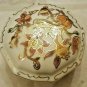 Vintage Zsolnay-Hungary Hand Painted Lidded Trinket Box w/Floral & Gold Gilt