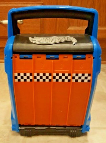 Hot Wheels 20 Car CASE Racer Ramp INTEK DRIVER Used Blue Orange Plastic