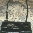 Vintage Black Brighton Messenger Cross Body Handbag Purse Wallet