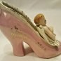 Antique Shoe Slipper Porcelain Japan Pink Angel Cherub Pioneer Mdse Co NY