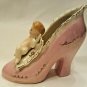 Antique Shoe Slipper Porcelain Japan Pink Angel Cherub Pioneer Mdse Co NY